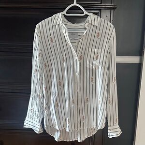 Rails black stripe with tiger button up shirt as small